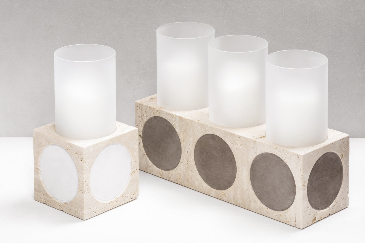 Palazzo moderní svícen z travertinu