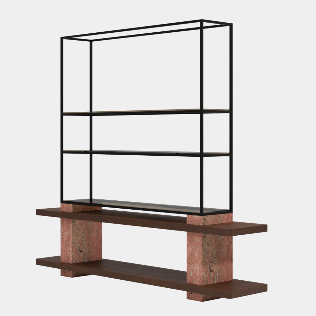 Elliott moderní knihovna s travertinovým podstavcem