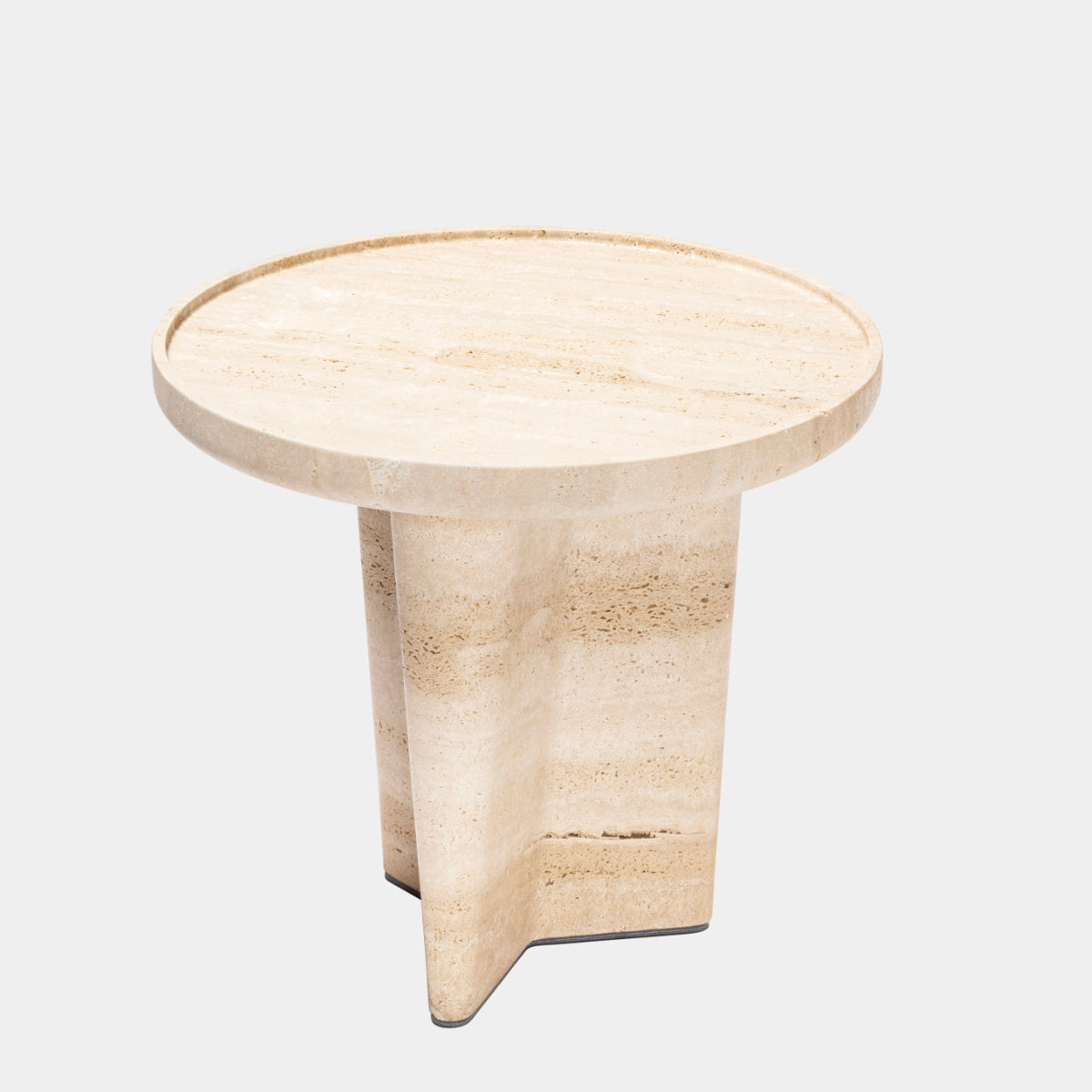 Tanell Designový příruční stolek ze světlého travertinu