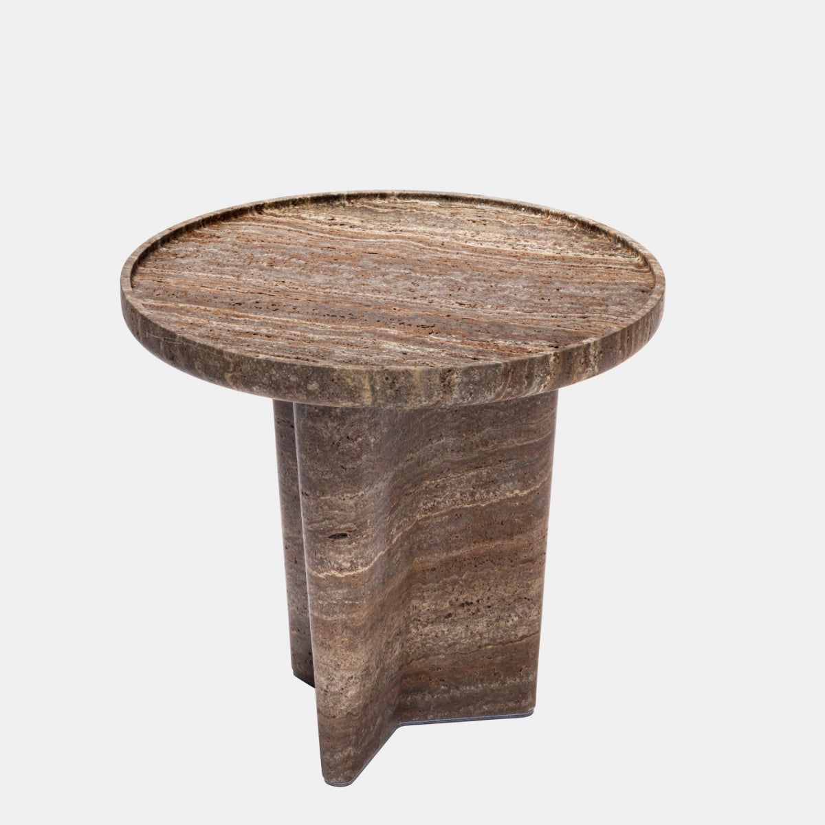 Tanell Designový příruční stolek z tmavého travertinu