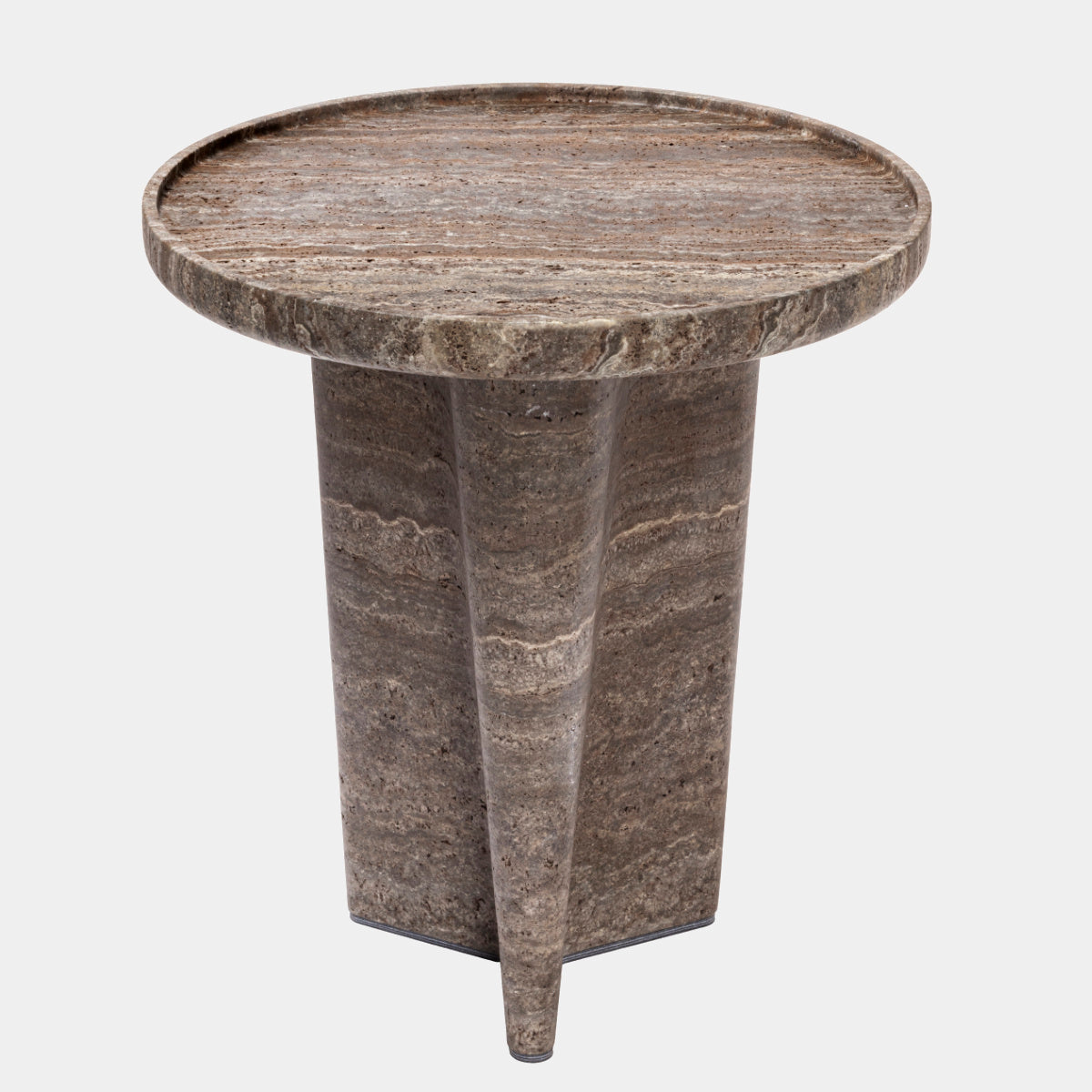 Tanell Designový příruční stolek z tmavého travertinu