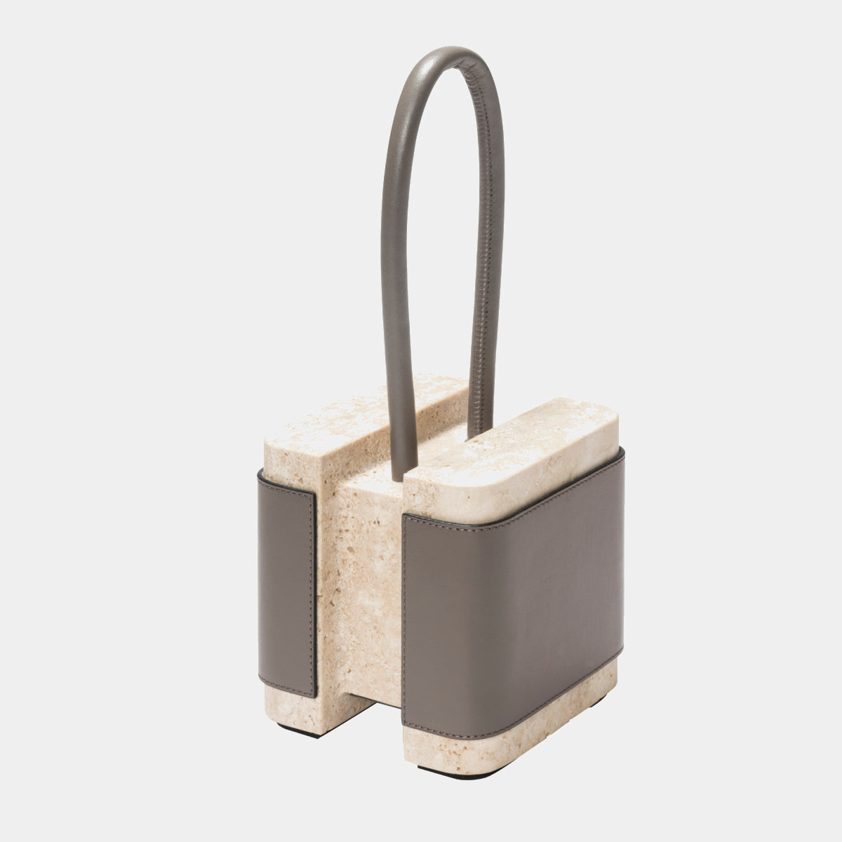 Lloyd Dveřní zarážka z travertinu a kůže