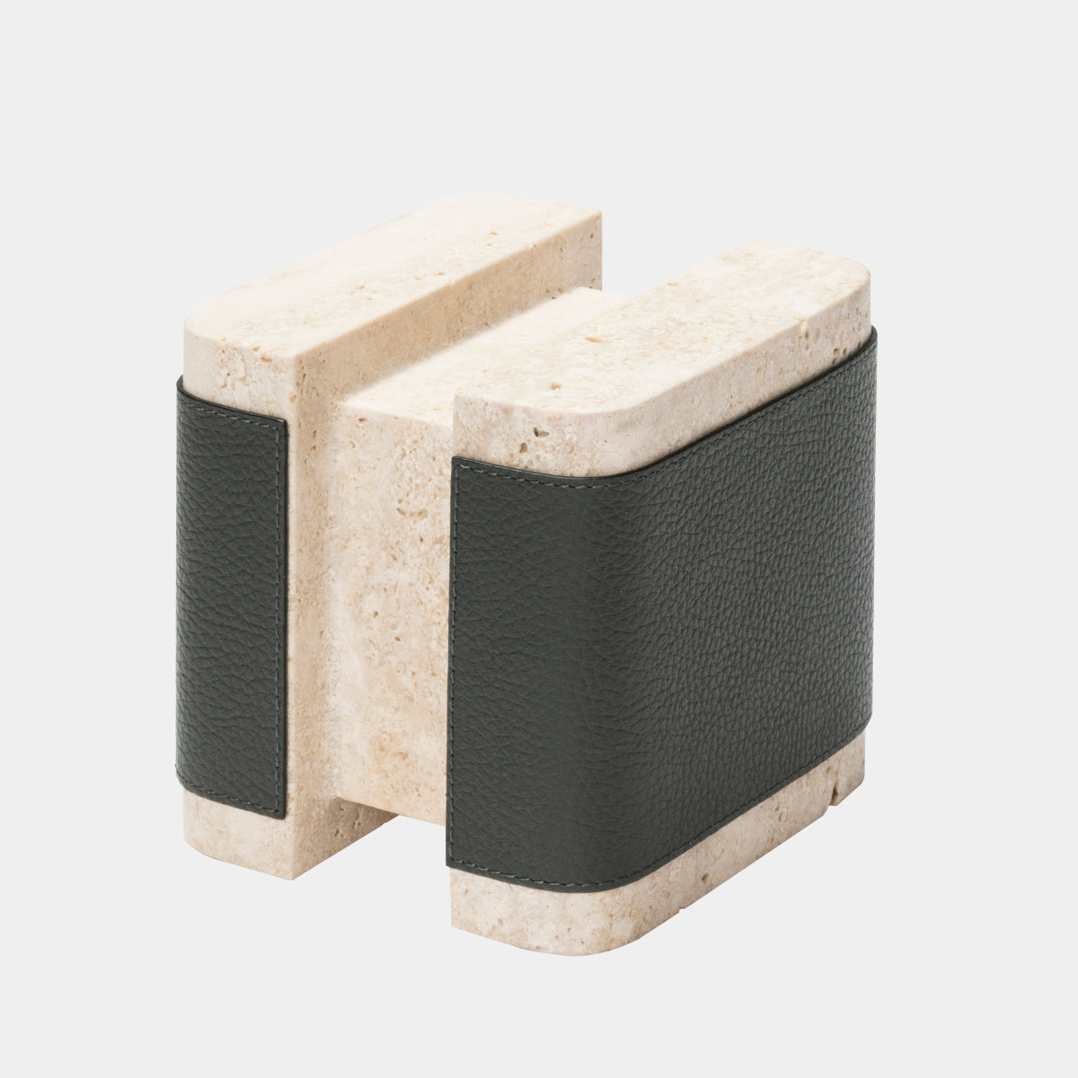 Lloyd Knižní zarážka z travertinu a kůže