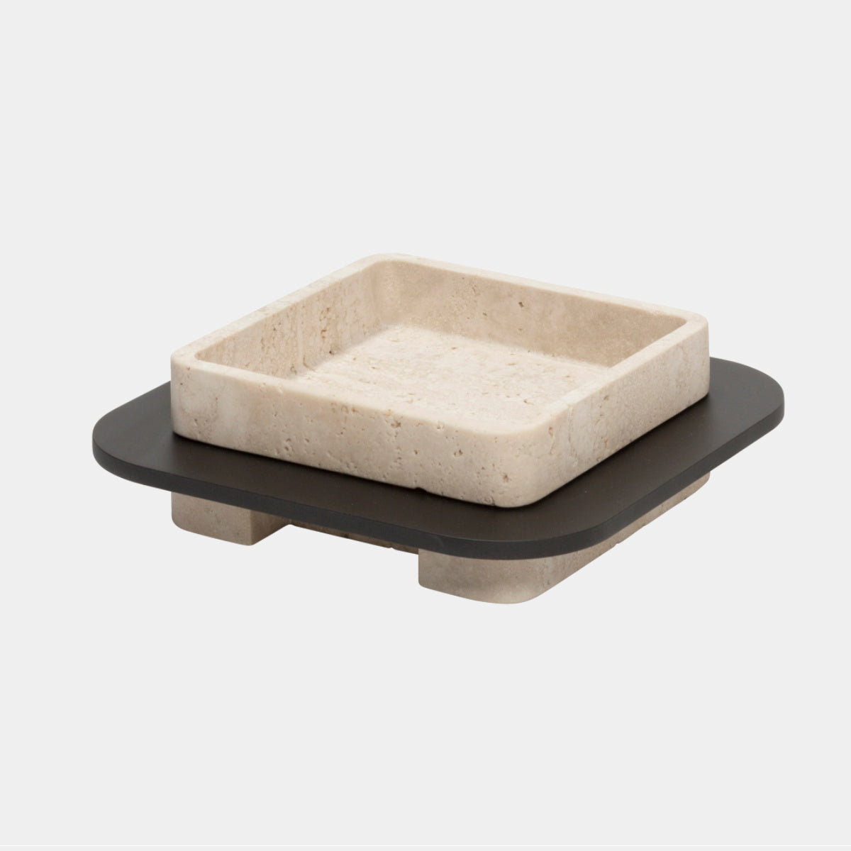 Glenn Sestig x Giobagnara Lloyd Travertinový podnos s bronzovým rámem