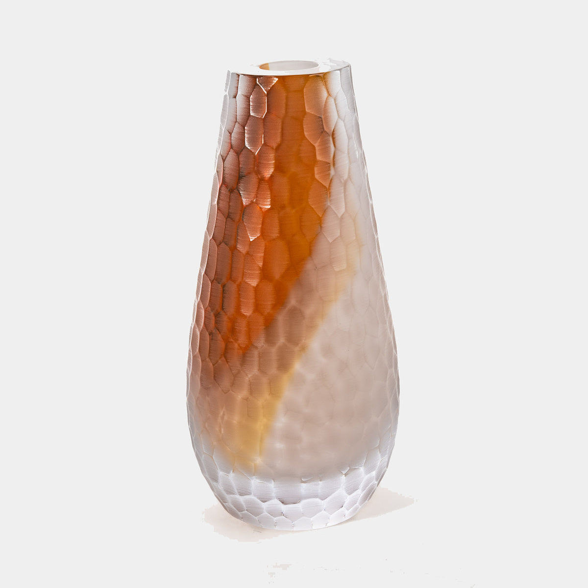 Křišťálová váza HADÍ KŮŽE – champagne amber