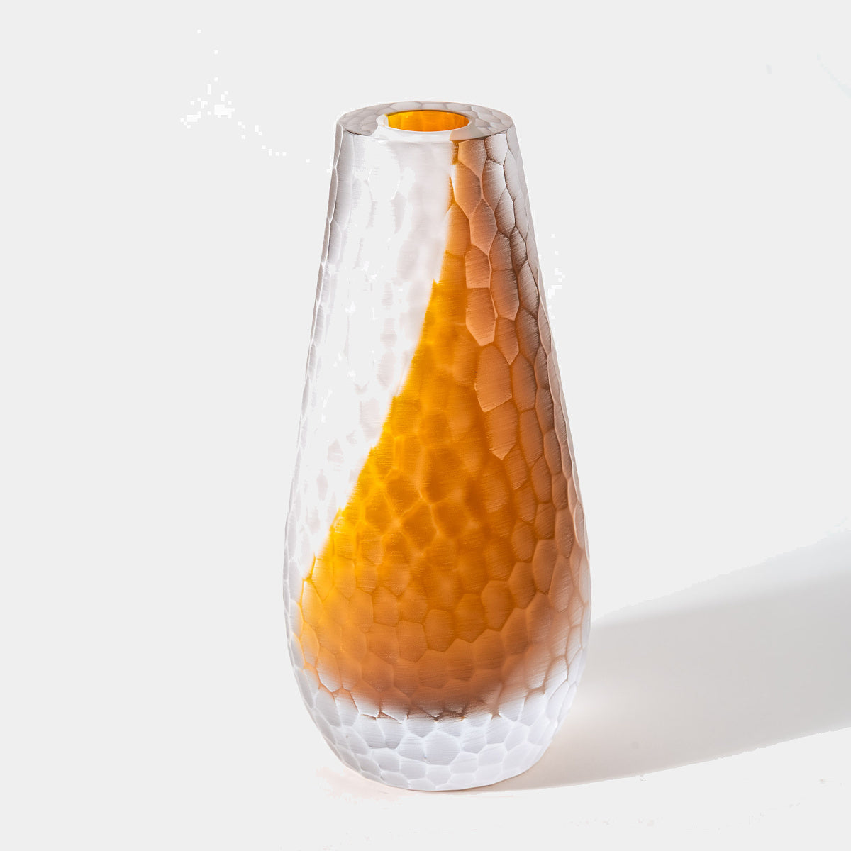 Křišťálová váza HADÍ KŮŽE – champagne amber
