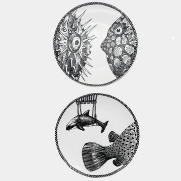 MONTGOLFIERS Sada porcelánových talířků 15cm