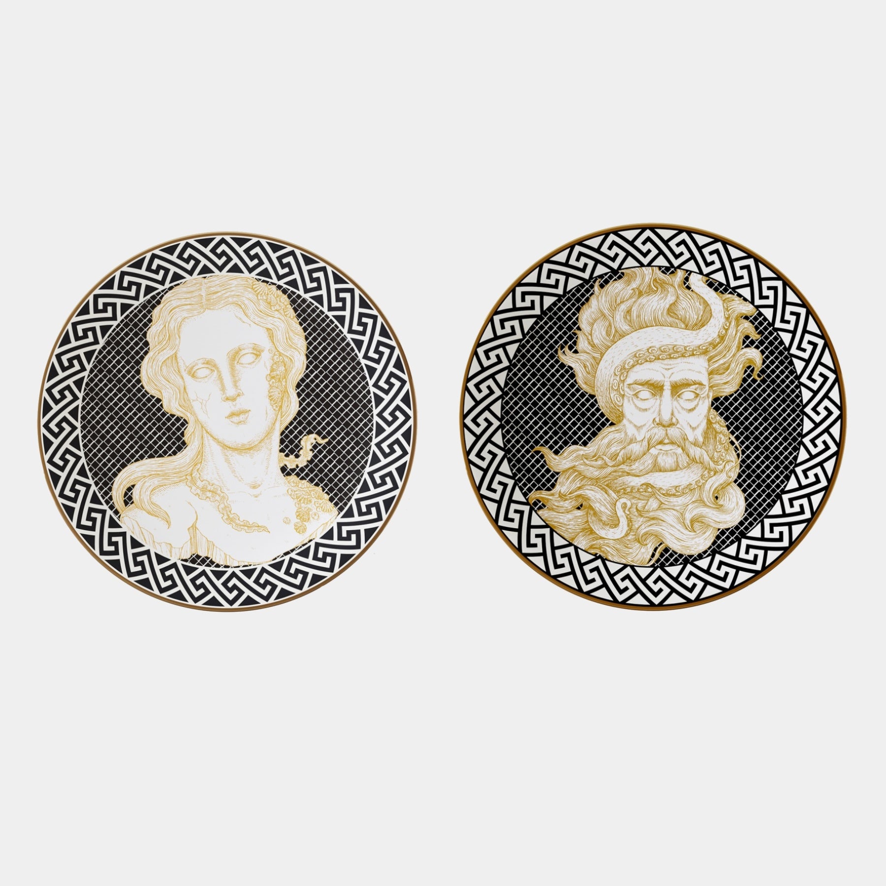 ATLANTIS Sada malých porcelánových talířků Goddes a Poseidon