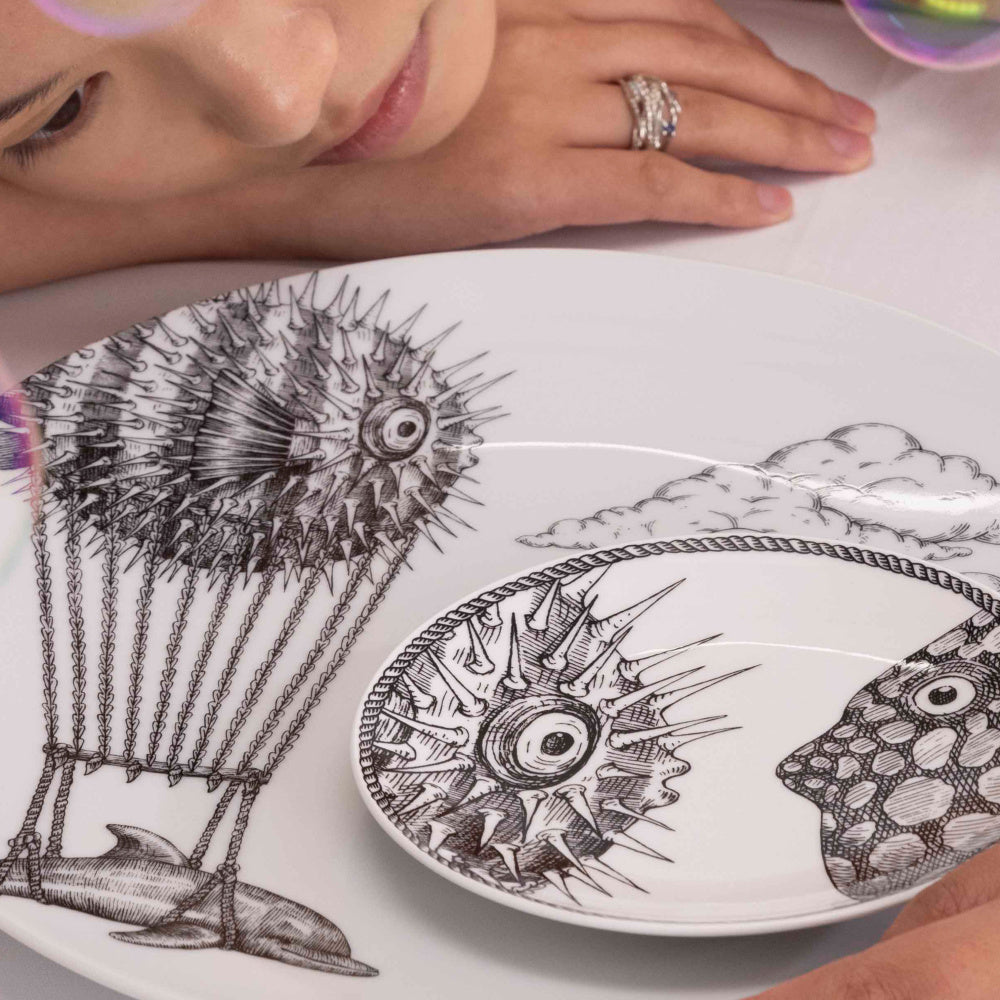 MONTGOLFIERS Sada porcelánových talířků 15cm