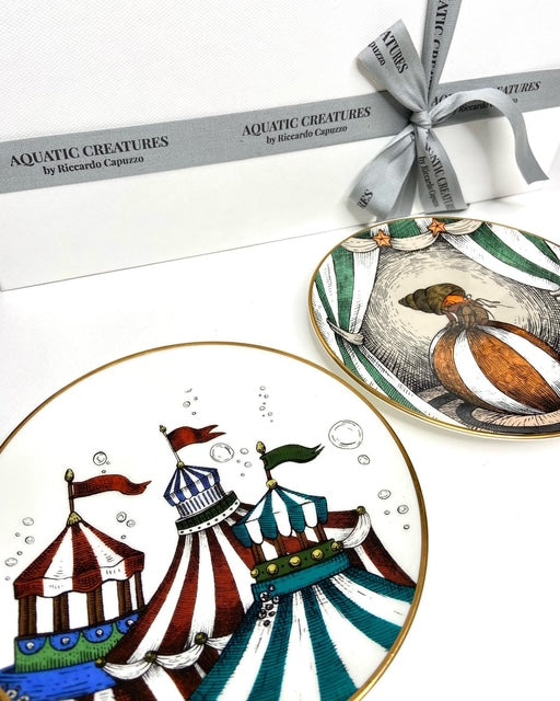 Sada porcelánových talířů s motivem poustevníka kraba Aquatic Creatures