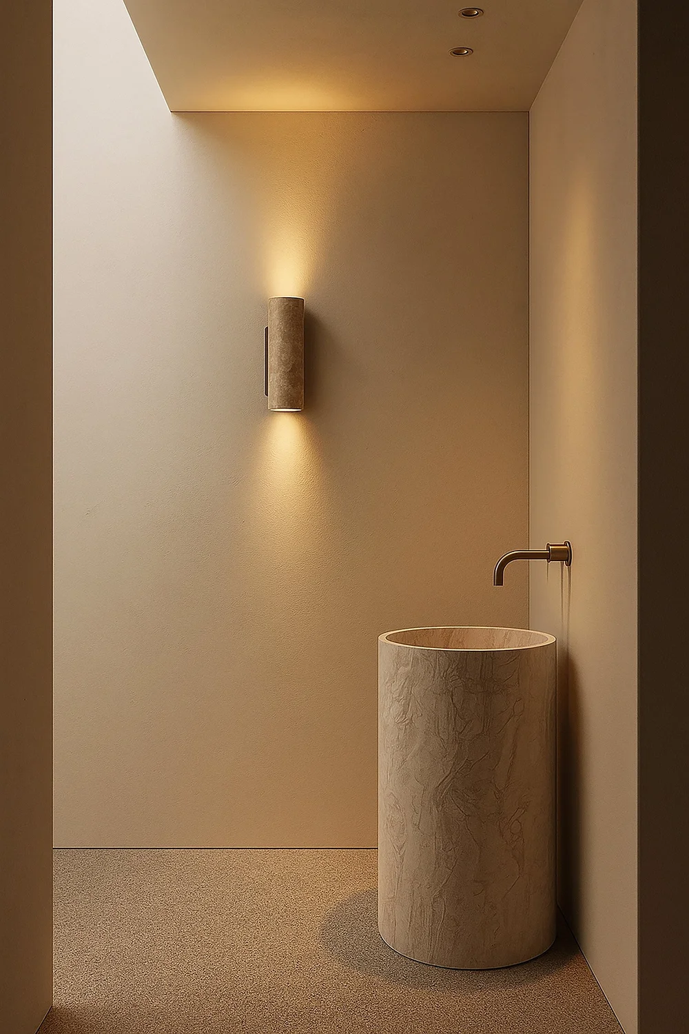 KALI RONDE nástěnné svítidlo z mramoru a dřeva