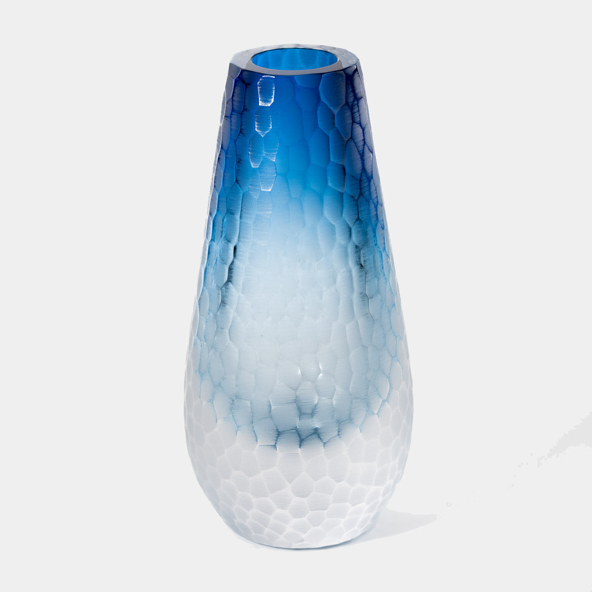 Křišťálová váza HADÍ KŮŽE – arctic blue