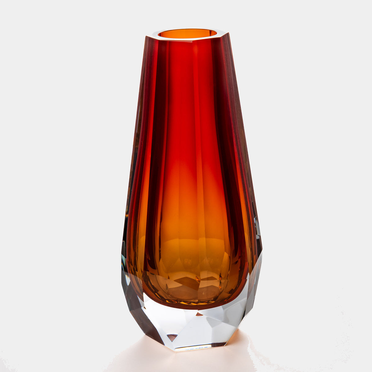 shardart Křišťálová váza HRANA / LESK – Amber Ruby