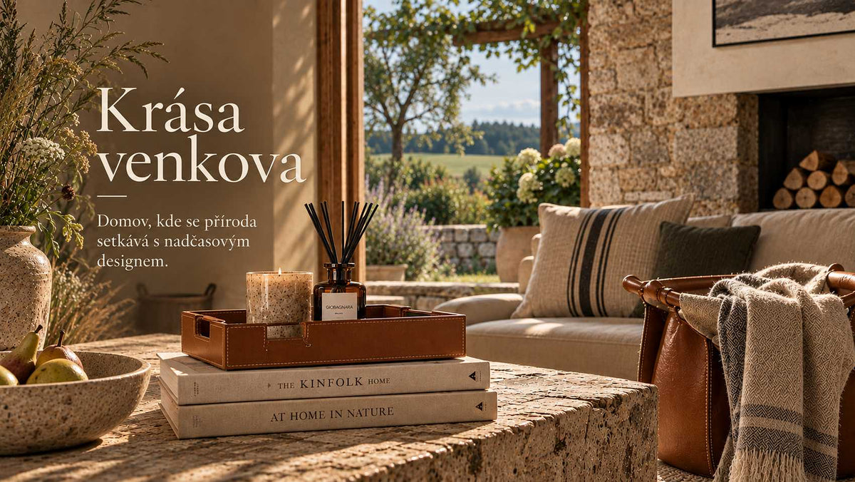 moderní venkovske sidlo s kozenymi doplnky