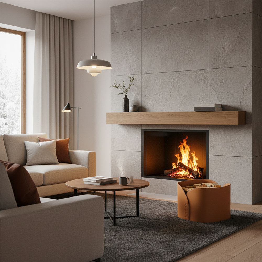Limac Design Ignis Designový kožený koš na krbové dřevo