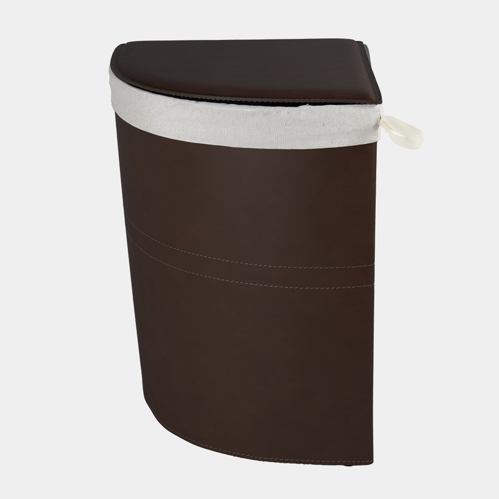Limac Design – Rohový kožený koš na prádlo Simon