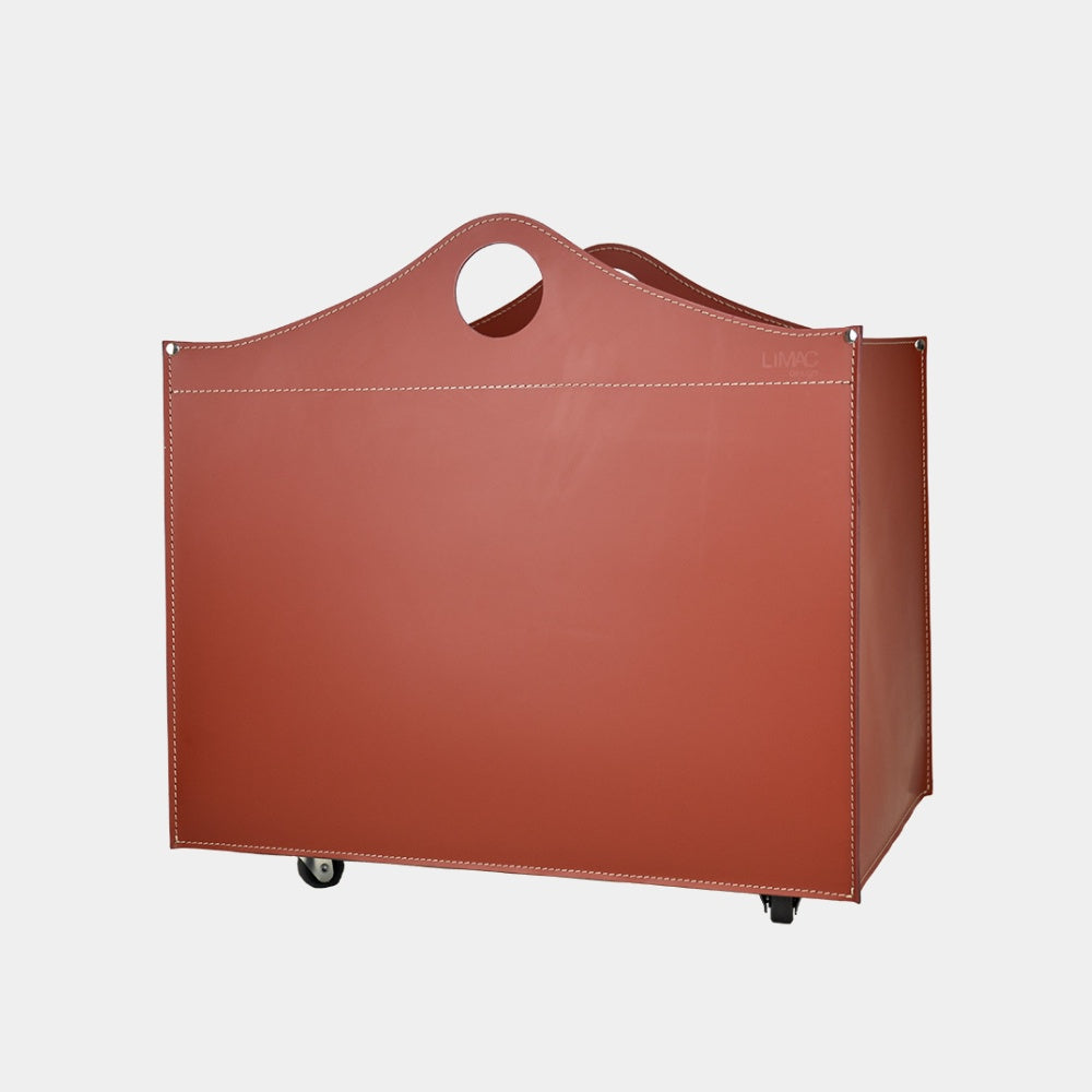 WOODBAG kožený koš na krbové dřevo