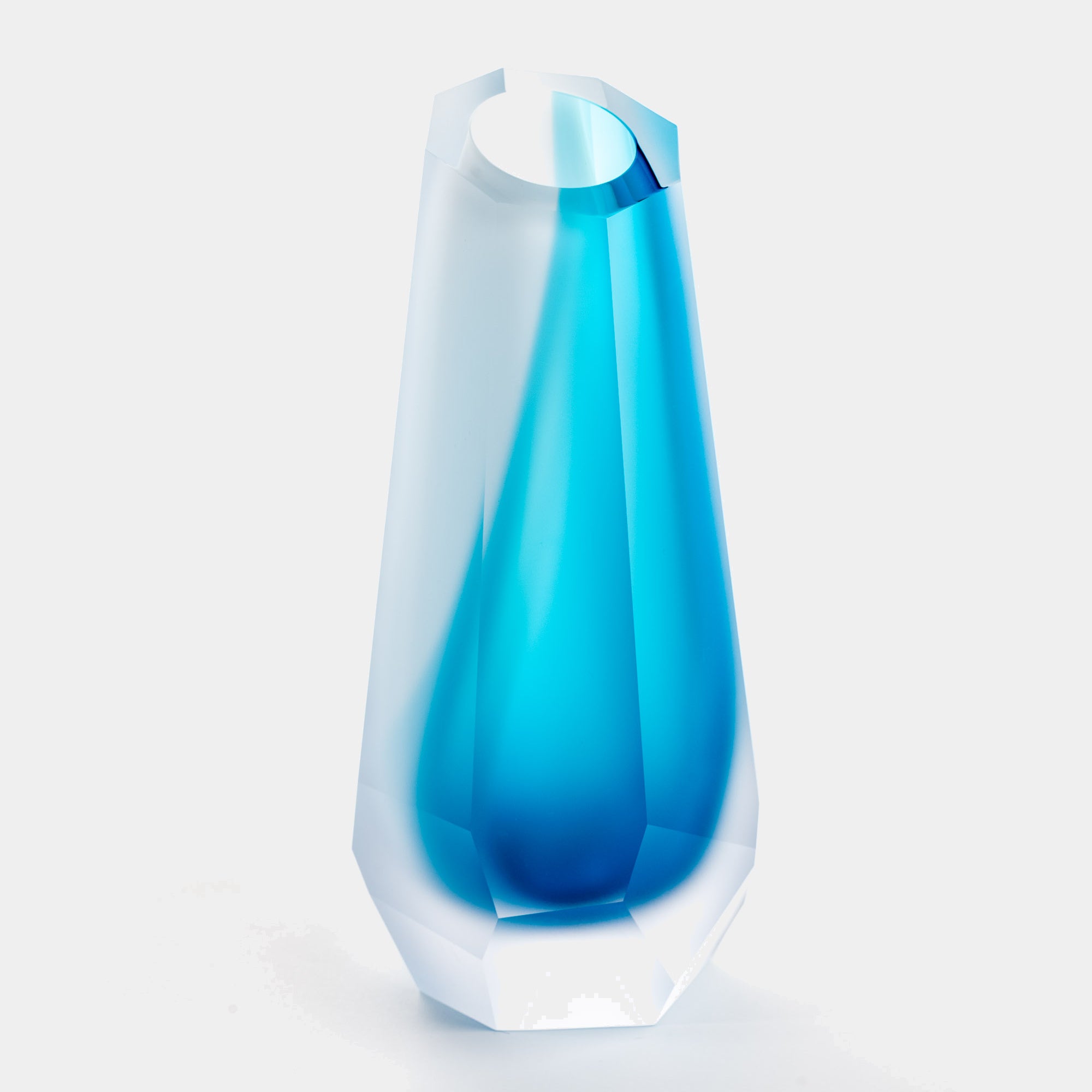 Křišťálová váza HRANA / LESK – Aqua Mist II