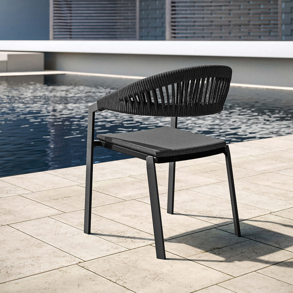 MYYOUR PUSH Zahradní jídelní židle s pletenou opěrkou