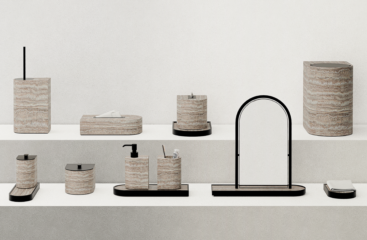 Designový odpadkový koš do koupelny NOBBLE MARBLE