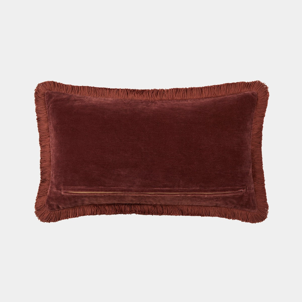 Sametový polštář s třásněmi ROMULUS bordeaux