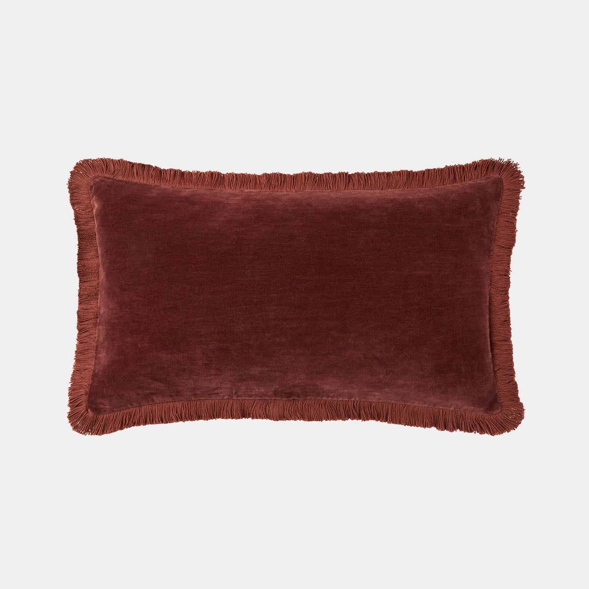 Sametový polštář s třásněmi ROMULUS bordeaux