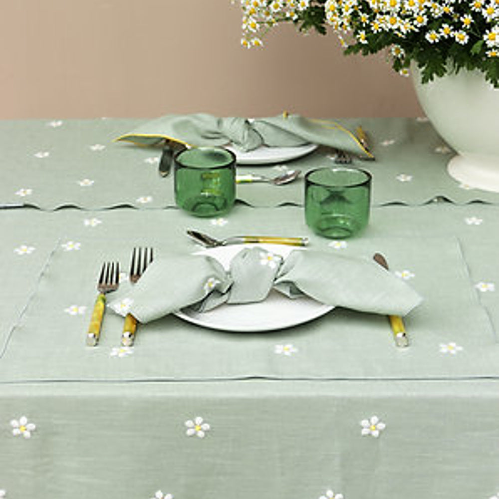 Giardino Segreto Lněné prostírání Pratoline s vyšitými květy