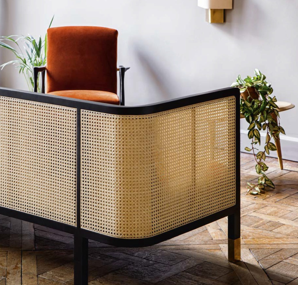 Designová pohovka CANE 210 s výpletem cannage