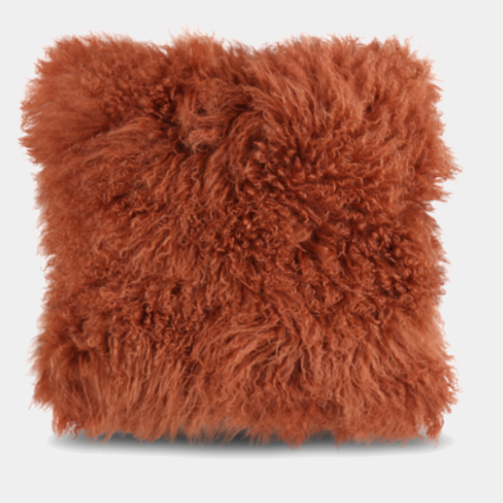 Luxusní polštář z pravé kožešiny mongolské ovce 50x50 cm