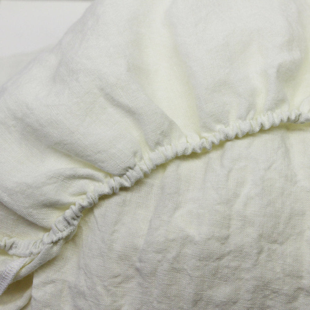 Jednobarevné lněné napínací prostěradlo 