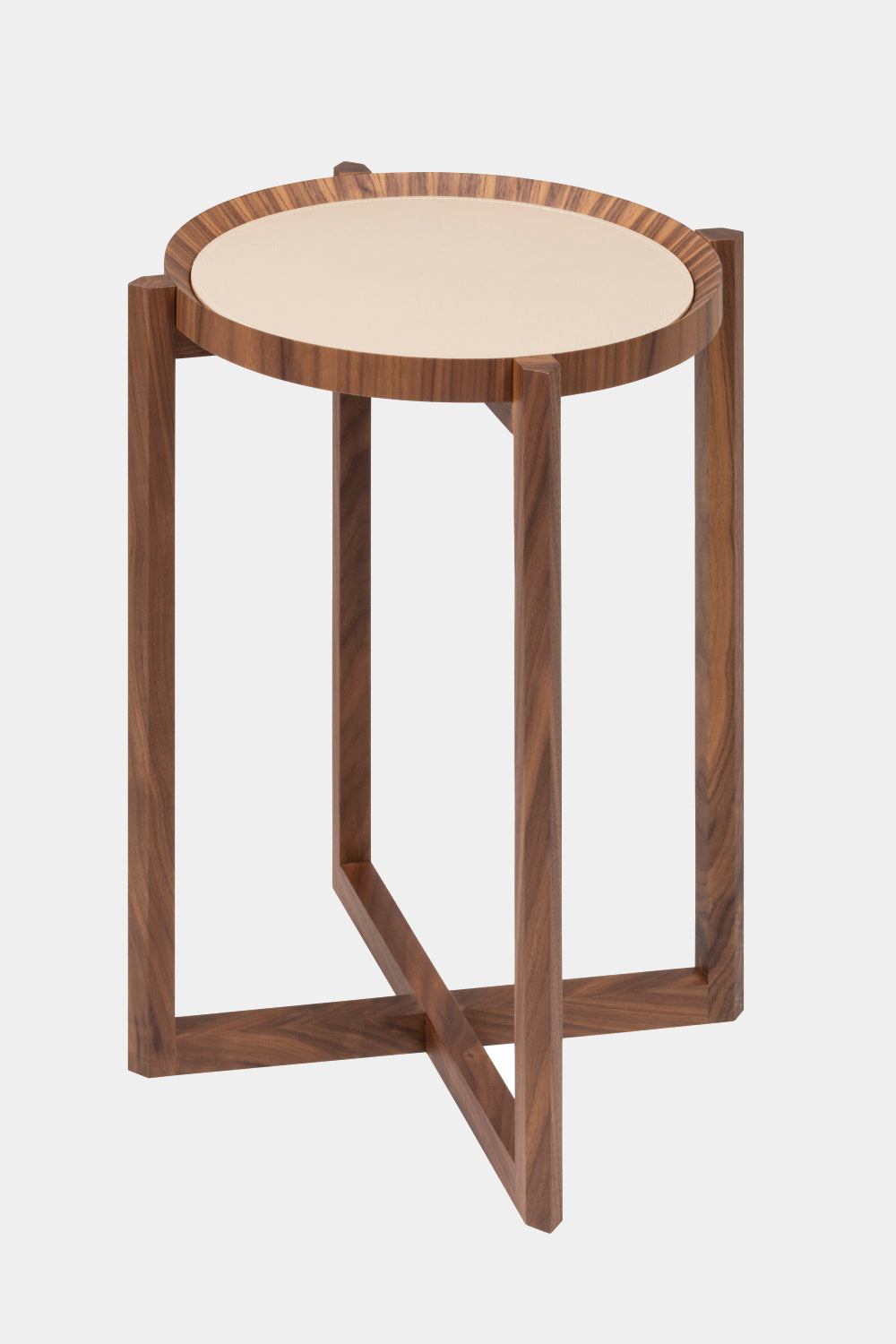 Designový odkládací stolek ALIANTE s koženým prostíráním