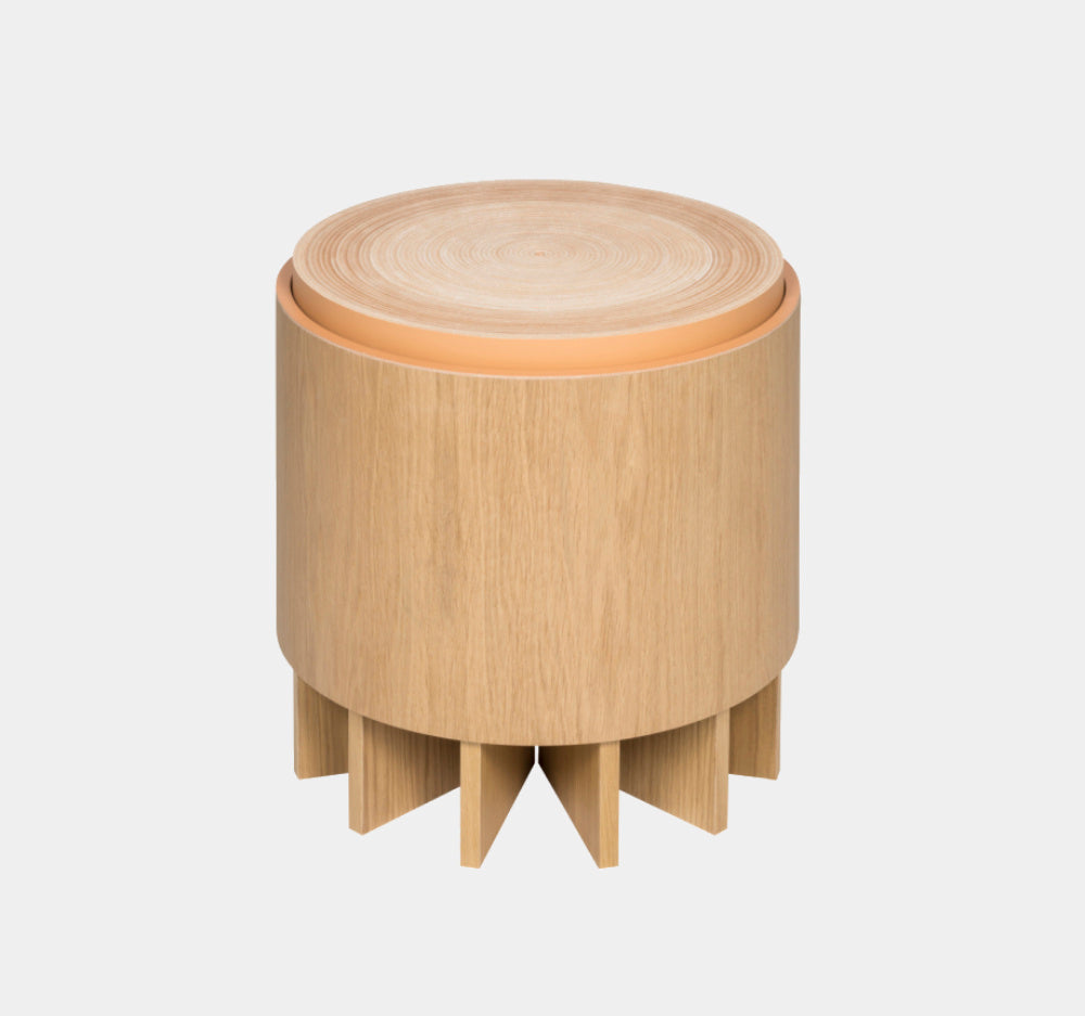 Designový taburet CRUZ s koženým sedákem