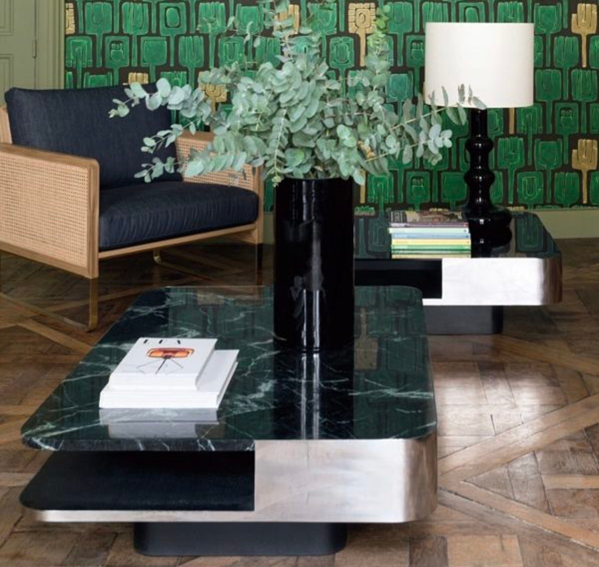 Designový konferenční stolek LOUNGE s mramorovou deskou