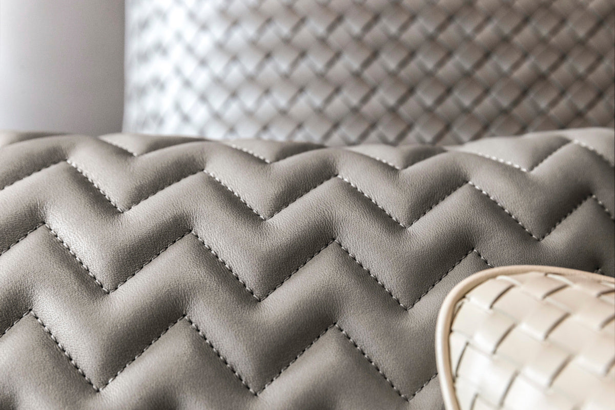 Riviere Luxusní kožený dekorační polštář ONIRO HERRINGBONE