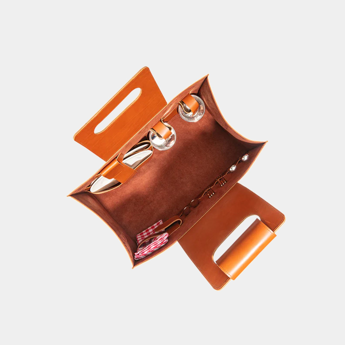 SONJA QUANDT exkluzivní pikniková sada v kožené tašce