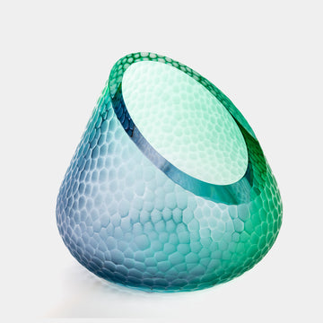 Křišťálová mísa HADÍ KŮŽE - aqua mint