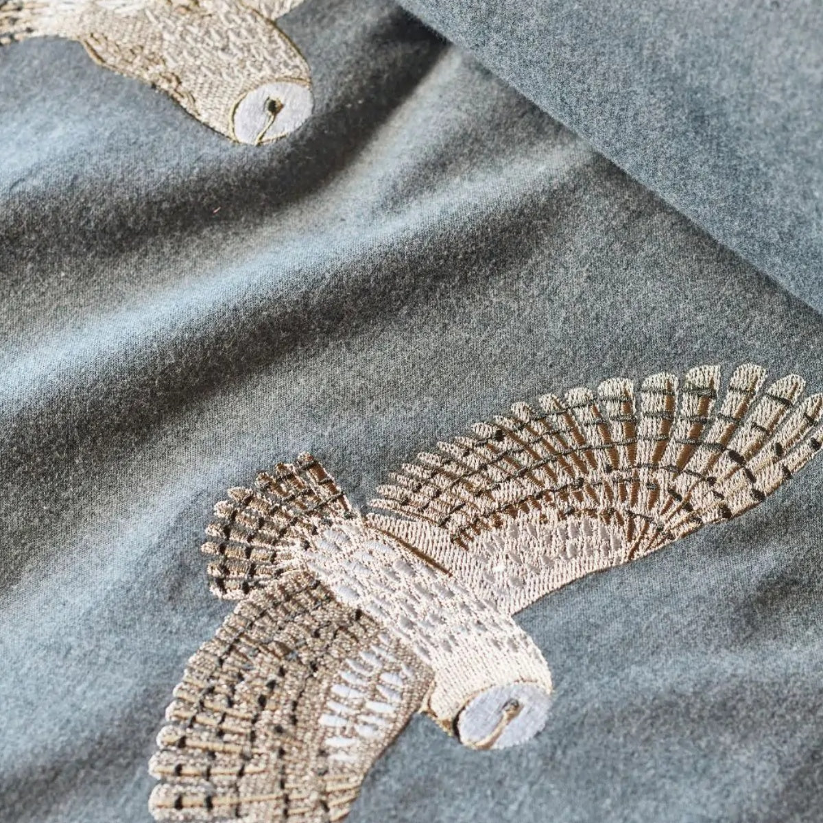 Sylvie Thiriez luxusní flanelové povlečení L’envol s výšivkou sovy