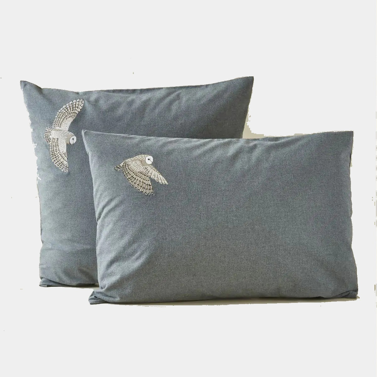 Sylvie Thiriez luxusní flanelové povlečení L’envol s výšivkou sovy