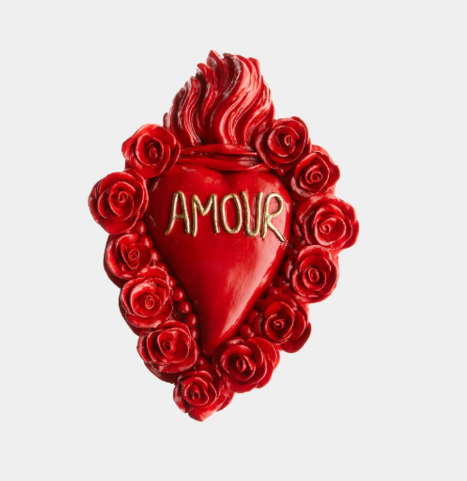 Keramické srdce Amour červené