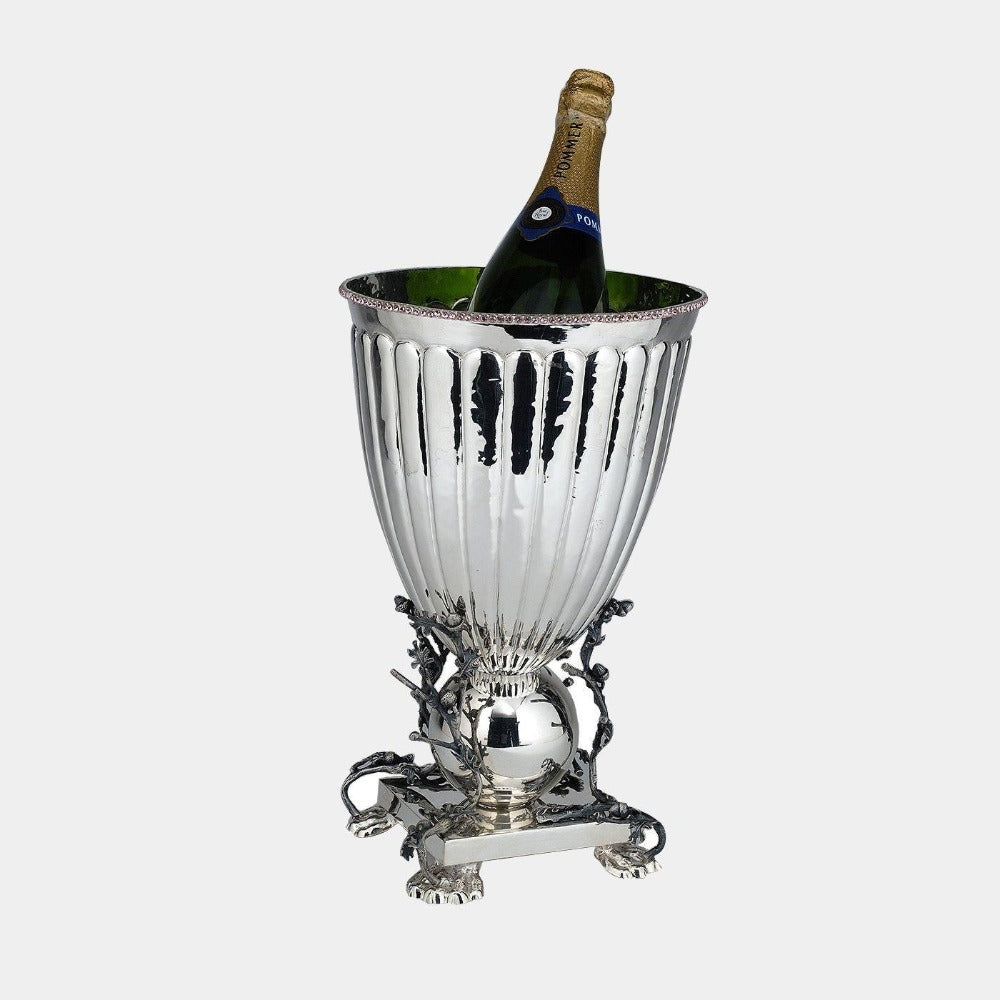Franco Lapini Luxusní stříbrný chladič na víno se Swarovski krystaly