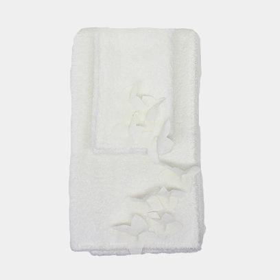 Giardino Segreto Bavlněný ručník s ozdobnými květy GELSOMINO tmavě šedý