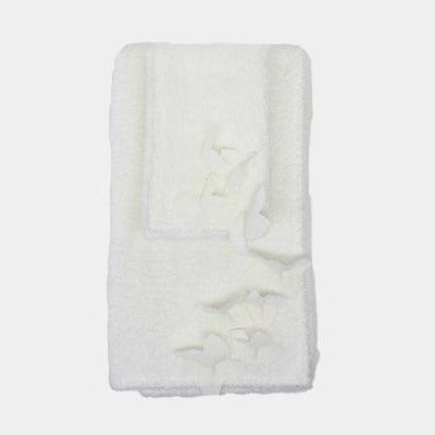 Giardino Segreto Bavlněný ručník s ozdobnými květy GELSOMINO bílý