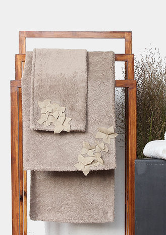 Bavlněný ručník s ozdobnými květy GELSOMINO Forest Green - Giardino Segreto - perdonahome