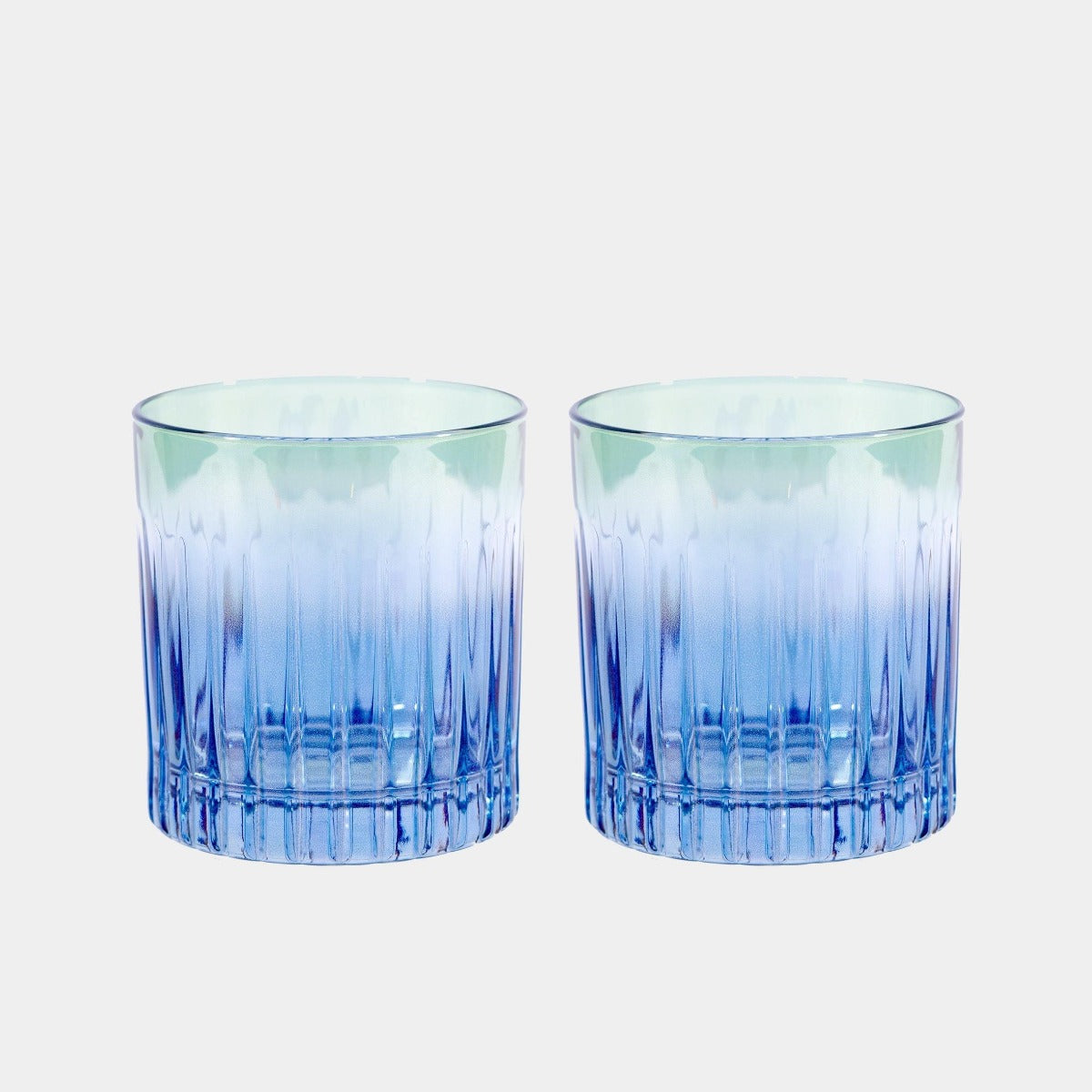 Modrozelená sklenice tumbler nízká, 2 ks - Luisa Beccaria - perdonahome