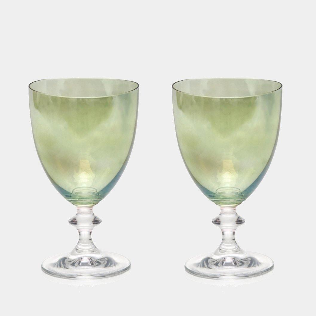 Zelená sklenice ROSY na víno, 2 ks - Luisa Beccaria - perdonahome
