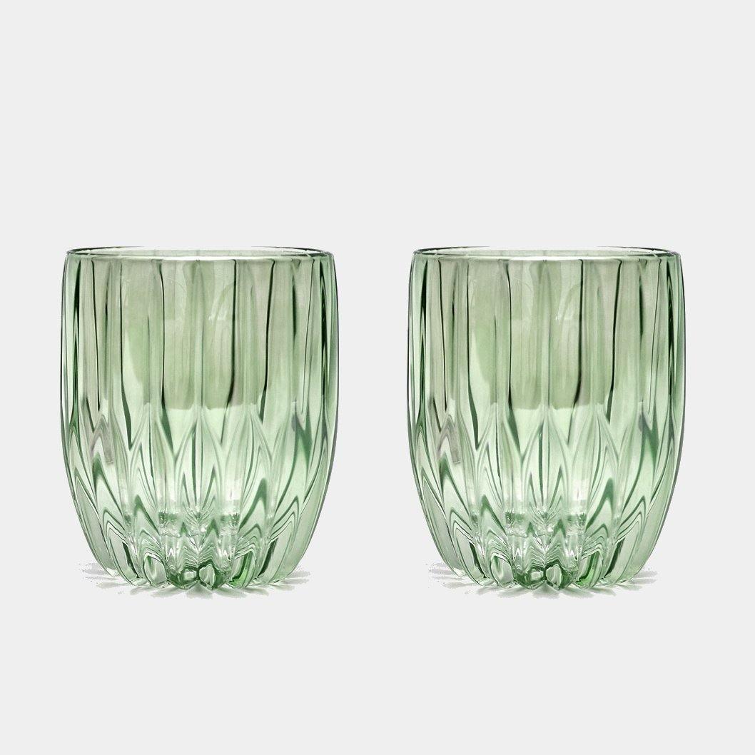 Zelená sklenice tumbler nízká, 2 ks - Luisa Beccaria - perdonahome