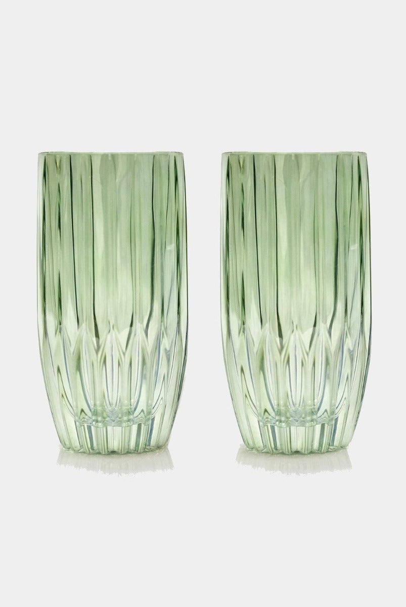 Zelená sklenice tumbler vysoká, 2 ks - Luisa Beccaria - perdonahome
