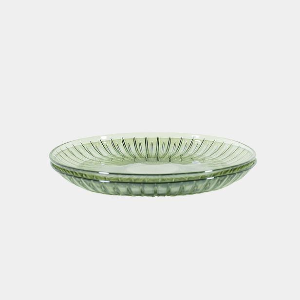Zelený skleněný dezertní talíř - Luisa Beccaria - perdonahome