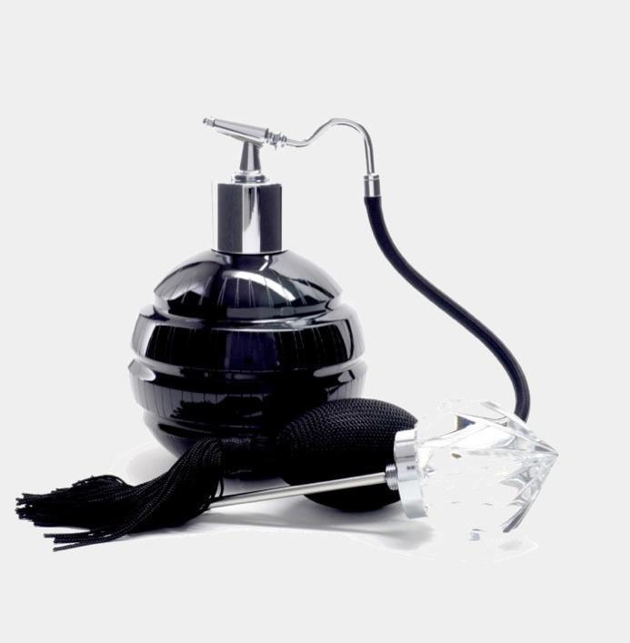 Černý křišťálový flakon na parfém s pumpičkou THREEFOLD - MARIO CIONI & C. - perdonahome