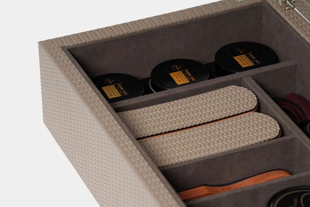 PINETTI Kožený box s přípravky na čištění bot "shoe kit"